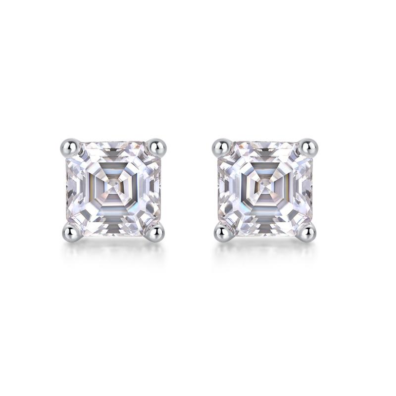 

Bague Ringen S925 Серебряный комплект 1 карат с квадратным муассанитом, бессмысленные тематические серьги, простые серьги-гвоздики из 18-каратного золота с покрытием