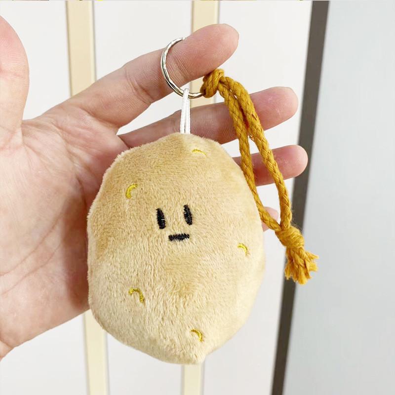 Cuddly And Soft Potato Plush Keychain Doll Cute Accessory For Bags And Gifts