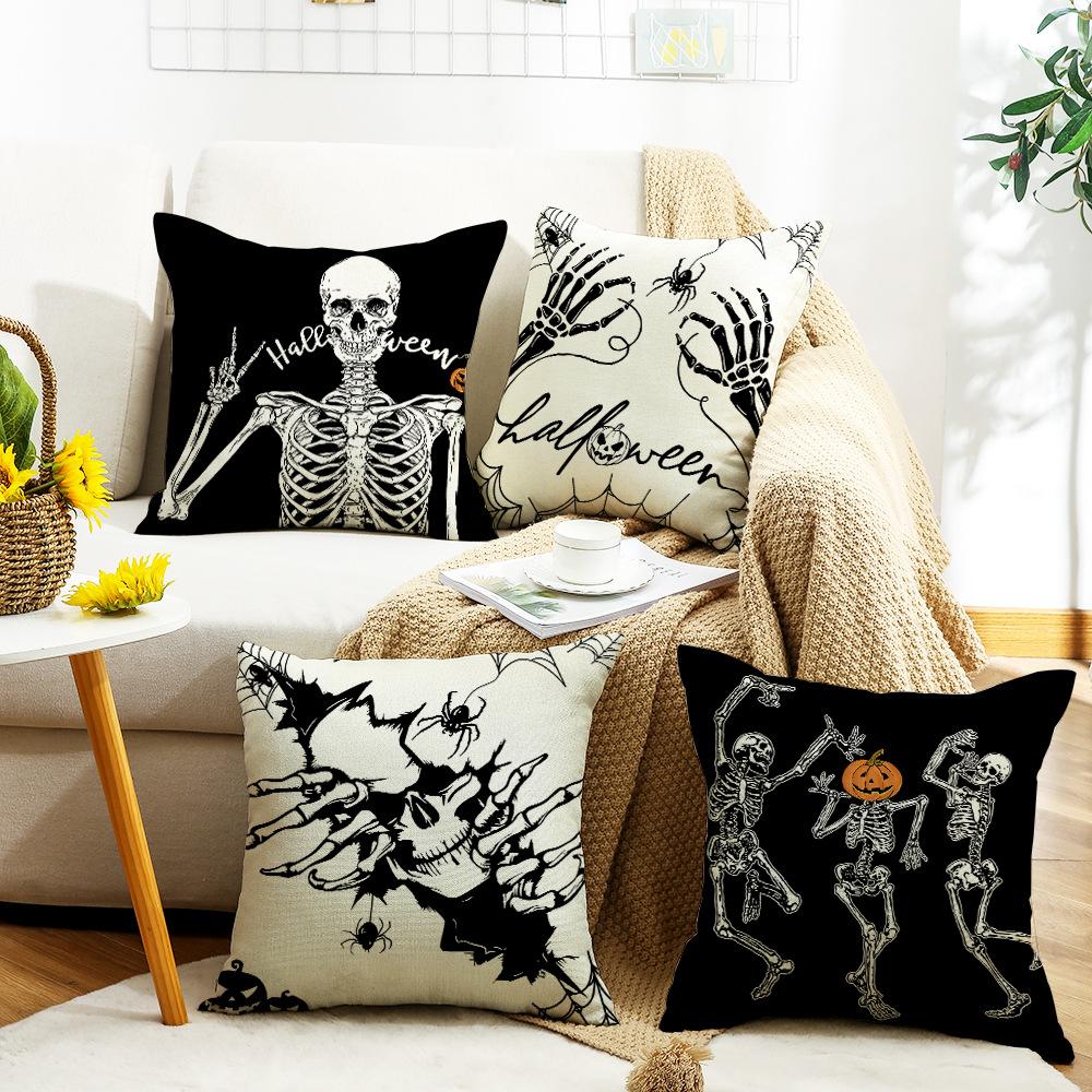 Halloween Day of The Dead Decorative Pillow Skull Pillow Case Living Room Decoration Sofa Pillow Bedside Pillow