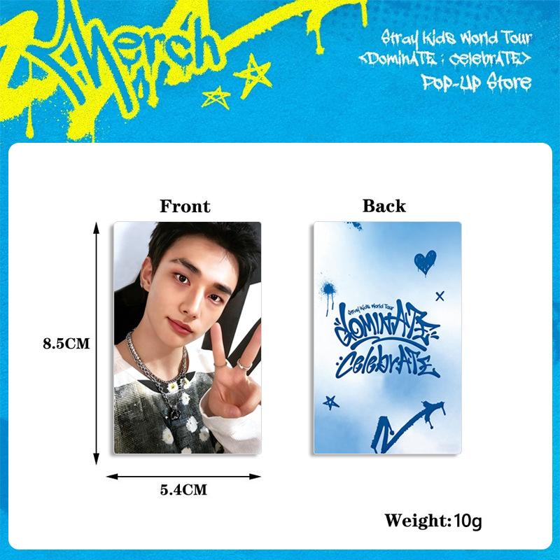 Stray Kids World Tour dominATE celebrATE Pop-Up Store 8pcs Photocard Set Cute Member Lomo Cards Kpop Fan Collection Gift