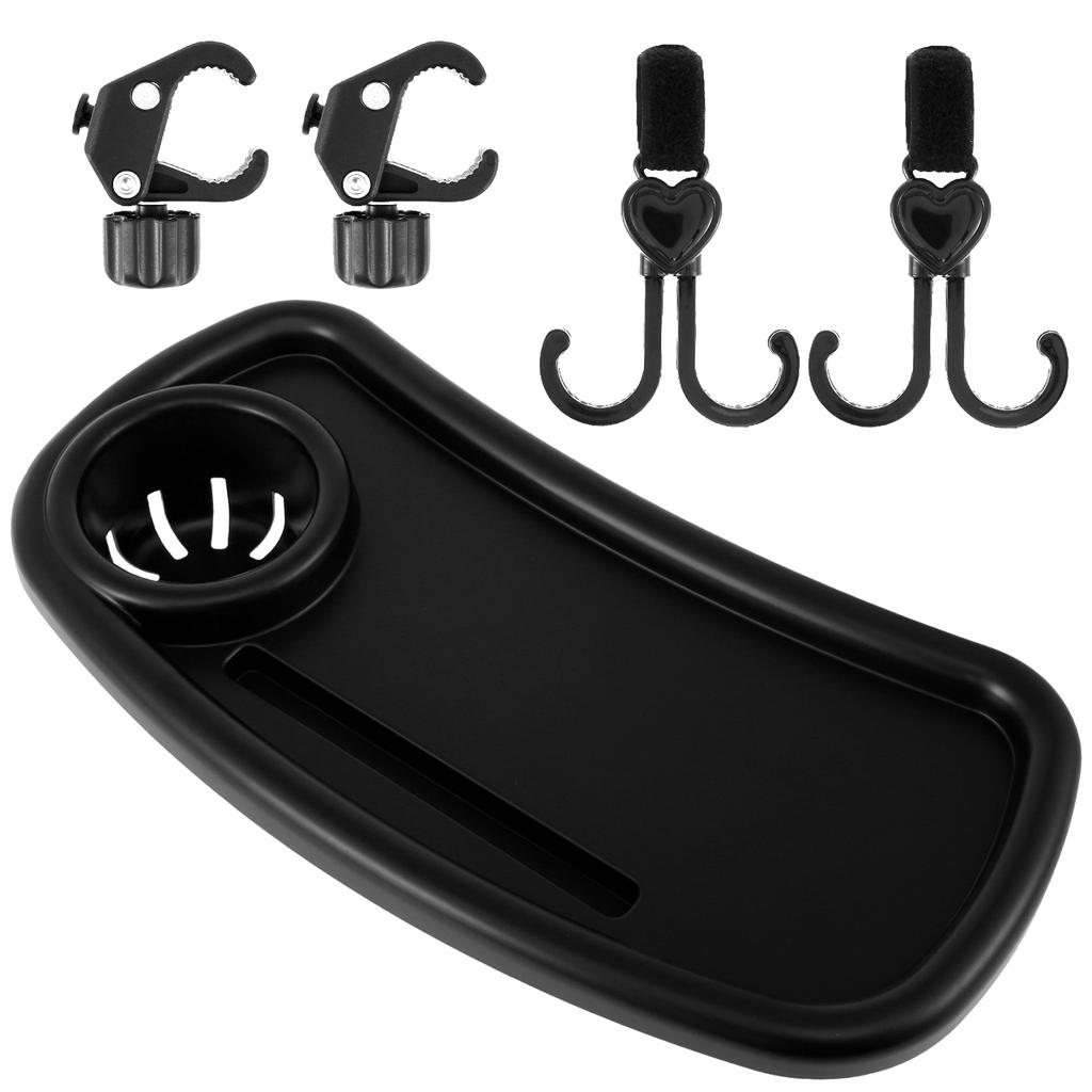 3 In 1 Universal Baby Stroller Snack Tray Cup Holder Phone Stand Food Hook Removable Adjustable Buckle Girl Boy Milk Bottle Plat