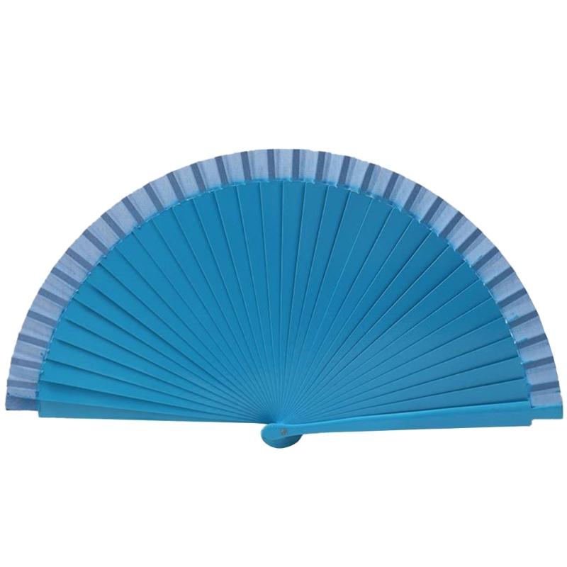Traditional Wooden Hand Fan Classical Vintage Spanish Solid Color Folding Fan