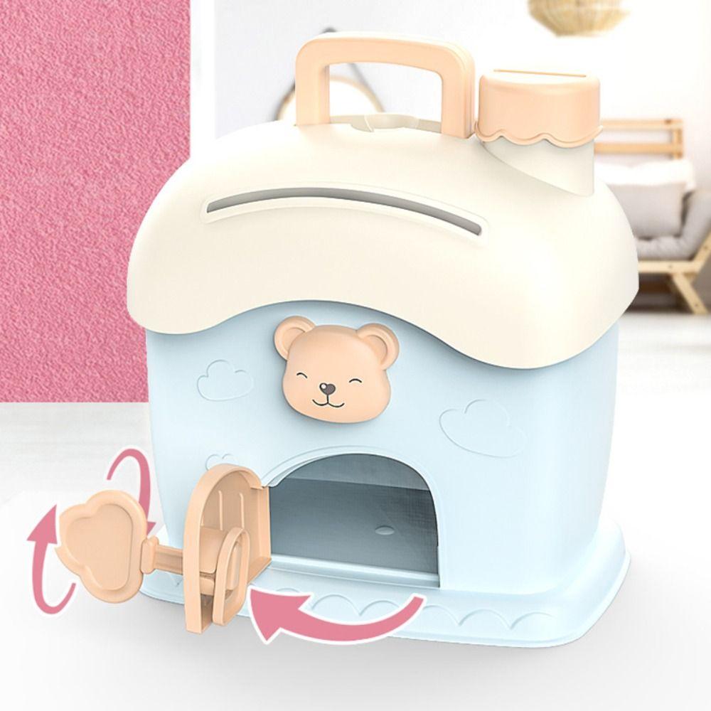 Plastic Money Box Mushroom House Safe Savings Jar Fashion Coin Saving Box  Gift