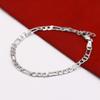 Classic Solid 925 Sterling Silver 4MM Figaro Chain Bracelet Suitable for Bracelet 20CM Length Fine Jewelry Gift
