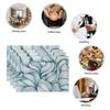 Modern Minimalist Table Mats Fresh Leaf Branch Pattern Placemats Natural Style Waterproof HeatResistant for Dining Kitchen Decor