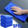 5pcs Blue Car Detailing Microfiber Towel Thicken Super Absorbent Car Detailing Cleaning Cloth Auto Care Drying Microfiber Towel