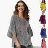 Weilaibeier Women's Three-Quarter Sleeve Round Neck Cotton Linen Top