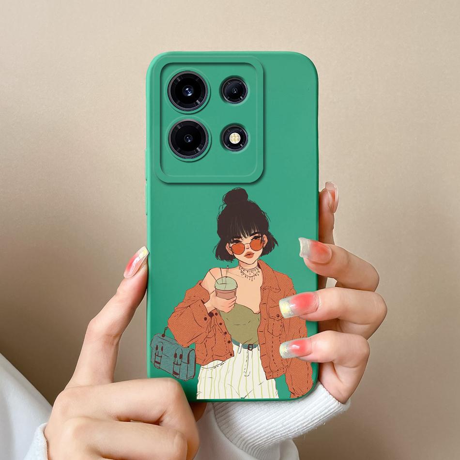 For Infinix Note 30 Pro Vip 30i Phone Case Cartoon Liquid Silicone Full Coverage Anti Drop Bumper For Infinix Note30 30Pro Funda