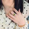 S925 Sterling Silver Ring Women's Inlaid 8 * 10mm Natural Crystal Stone Topaz High Sense Ring Elegant Ladies Jewelry