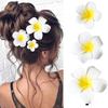 3 Stück Plumeria Haarspangen für Damen Hawaiianische Schaumstoffblumen Haarclips Sommer Strandurlaub Accessoires