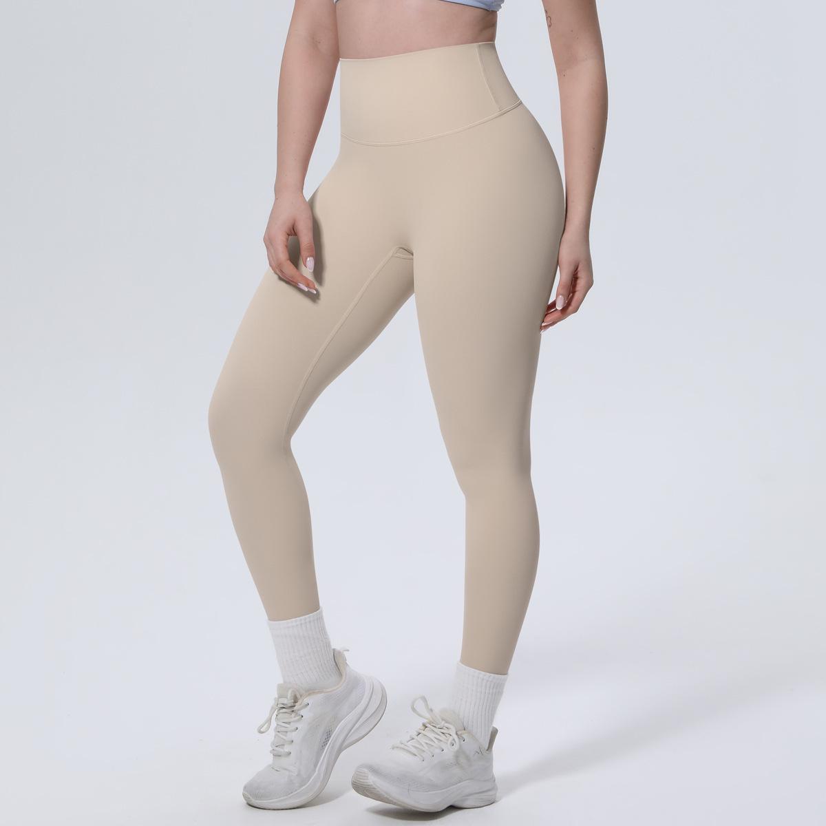 

High-Waisted Peach-Lift Anti-Curl Yoga Pants - Skin-Friendly Nylon Tight-Fit Sportswear Large