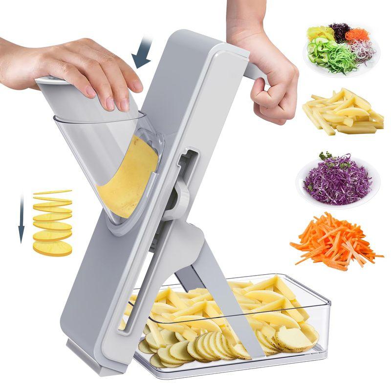 Safe Mandoline Slicer for Kitchen Multifunction Vegetable Salad Chopper Potato Cucumber Slicer French Fry Cutter 3 in 1 chopper