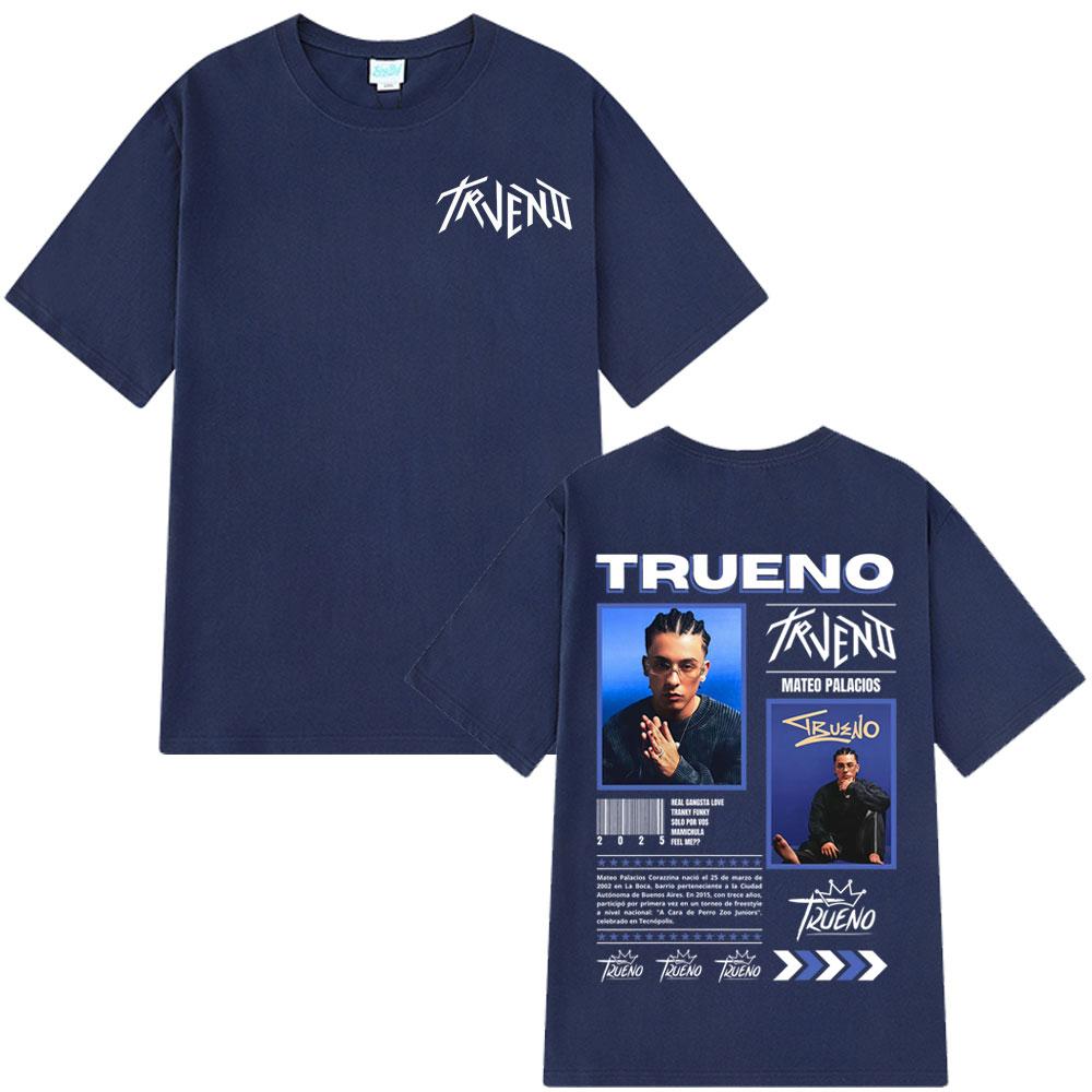 T-shirt à manches courtes Trueno (2025), style streetwear, 100 % coton, inspiré de la tournée de l'album du rappeur Trueno (homme/femme), style Y2K.