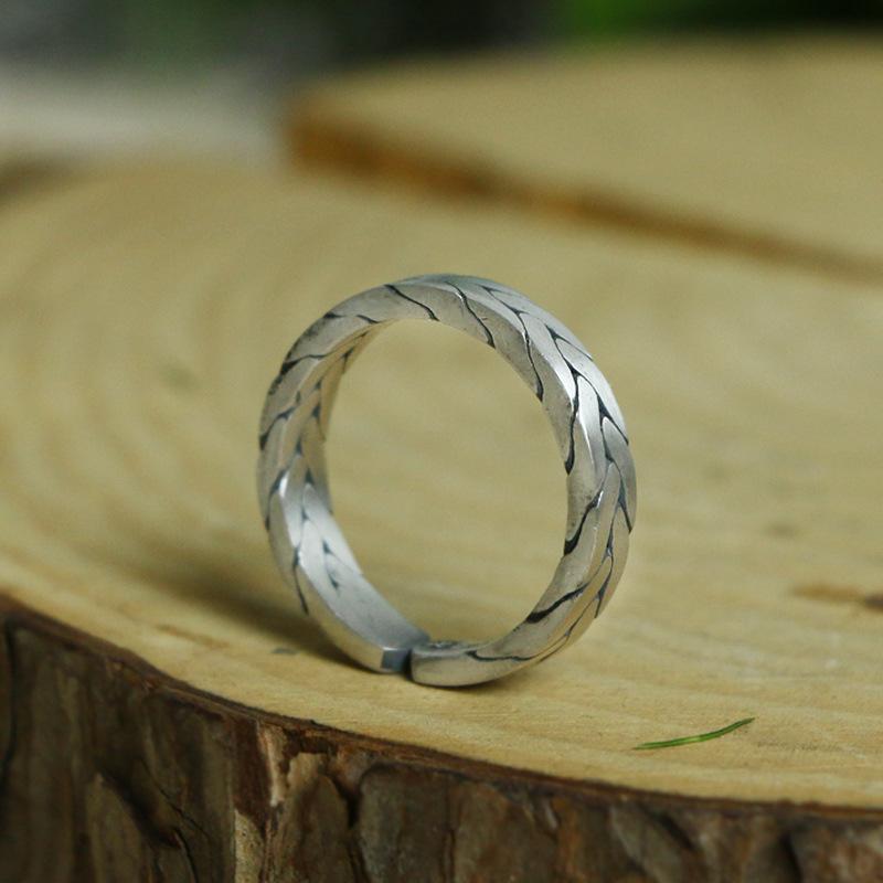 

Buyee 925 Sterling Silver Couples Ring Finger Excellent Knit Shape Simple Open Ring for Woman Men Fashion Fine Jewelry Circle resizable