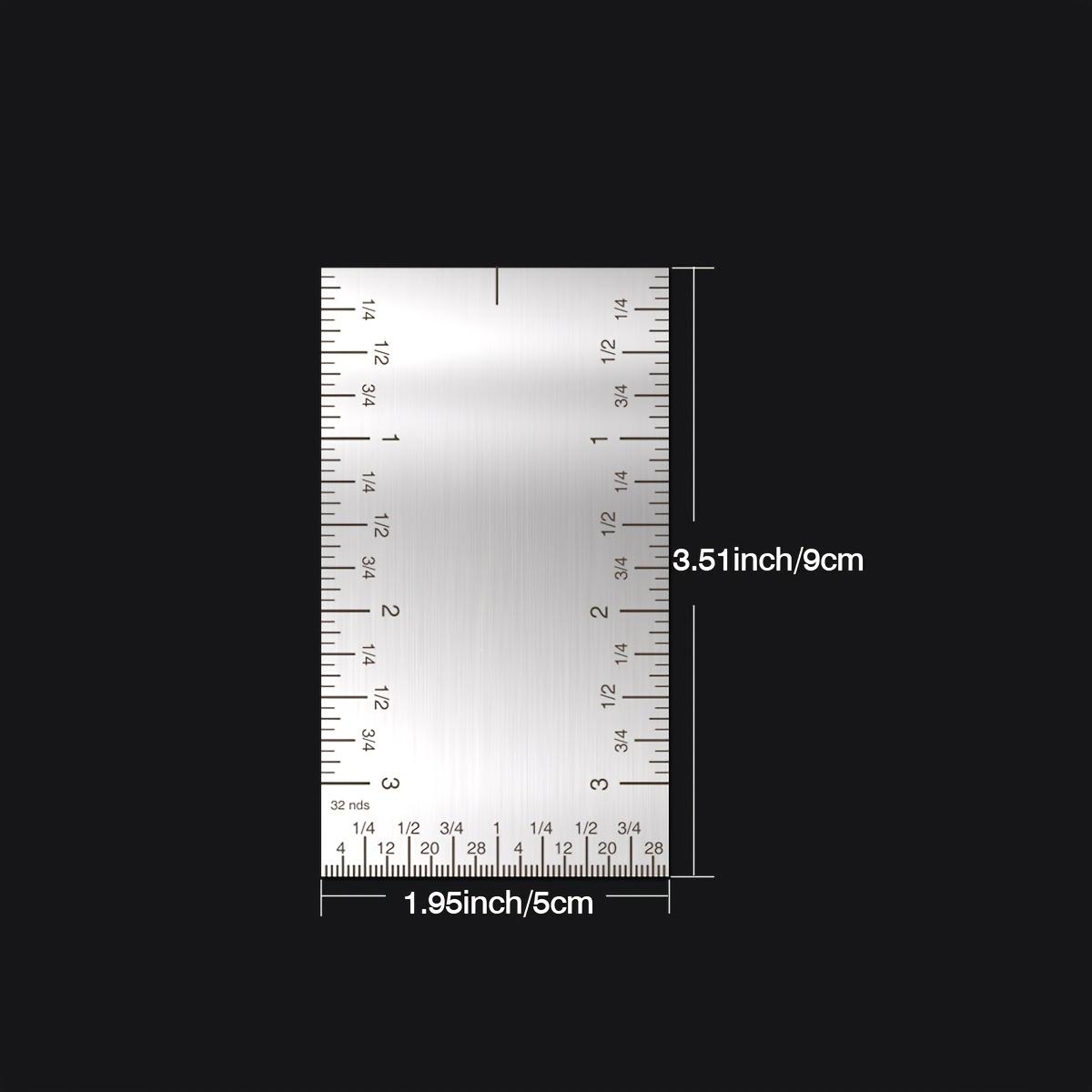 

3-Inch Stainless Steel Precision Square Ruler, Dual Scale Metric/Imperial Conversion, Compact & Portable Pocket Measuring Tool
