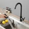 Stainless Steel Telescopic Rotatable Pull-Out Kitchen Faucet with Dual Water Outlets