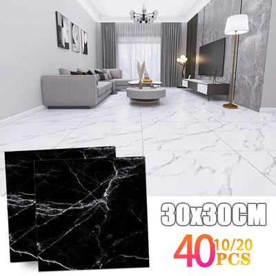10/20/40PCS 30x30cm Self Adhesive Wallpaper Waterproof Tile Stickers FloorSticker for Kitchen Bathroom Ins Style Home Decor