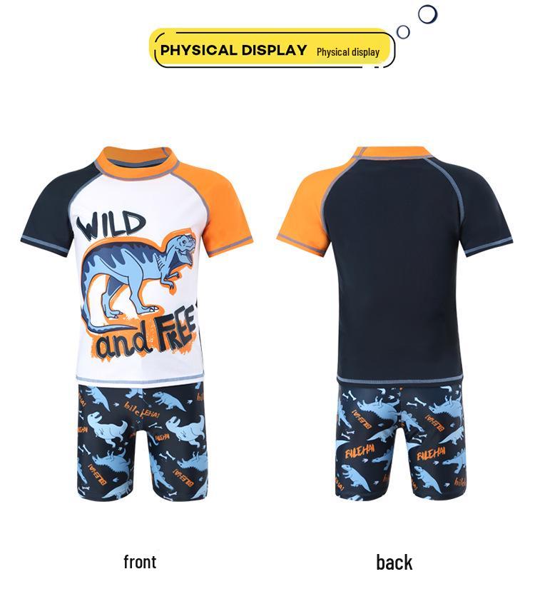 2025 Summer Boys' Teen Swimwear Set: Split Style Swimsuit & Trunks