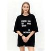 Oversized T Shirt Black Focus You On What You Have 20 GMTA2049 Print Casual Streetwear Fashion Women Top