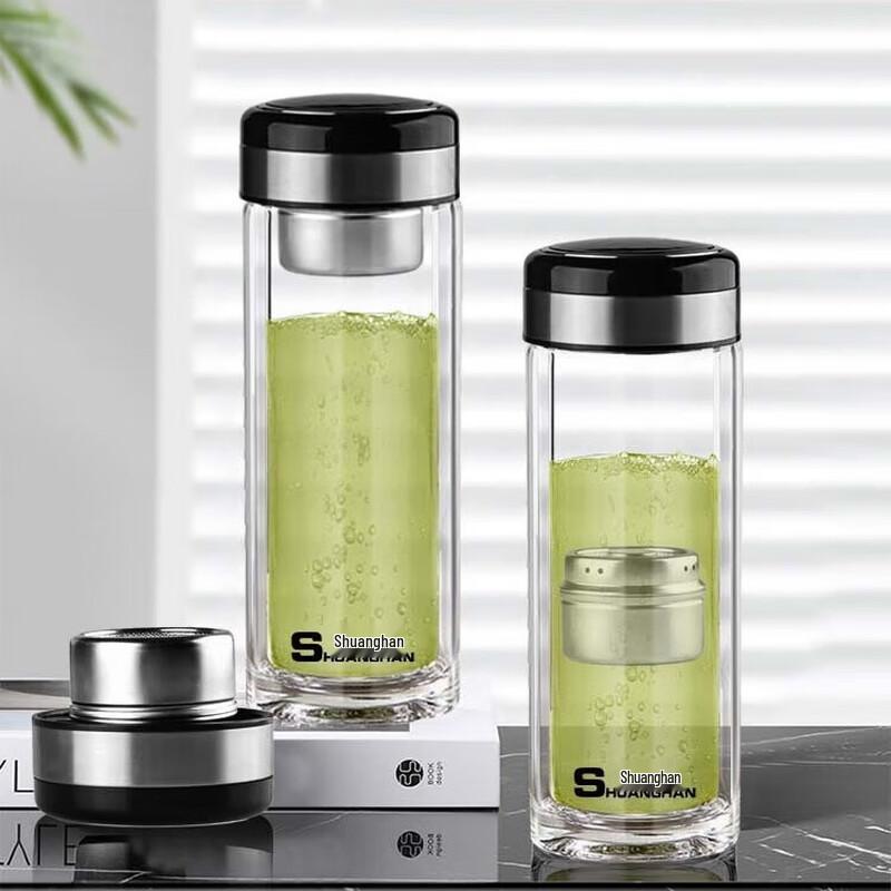 Double-Layer Magnetic Glass Tea Infuser Cup