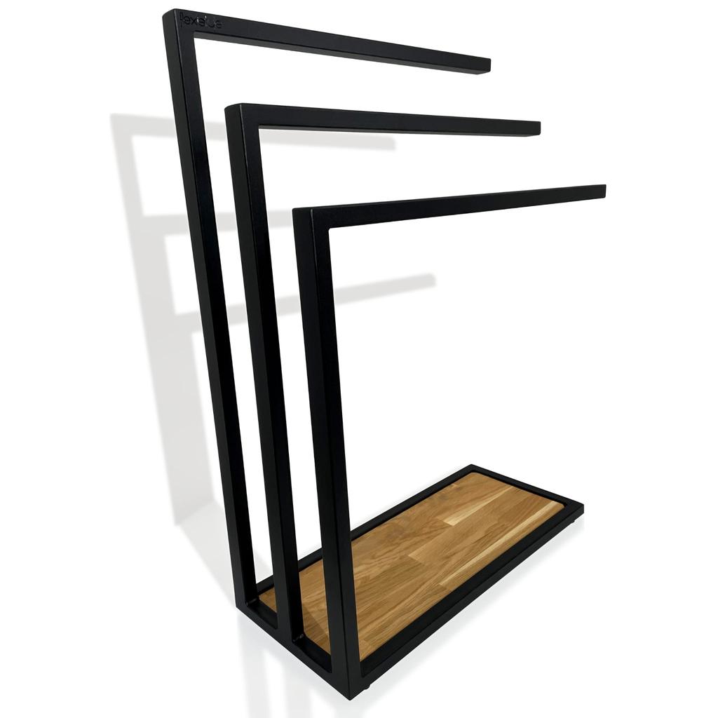 Black loft towel rack for the bathroom