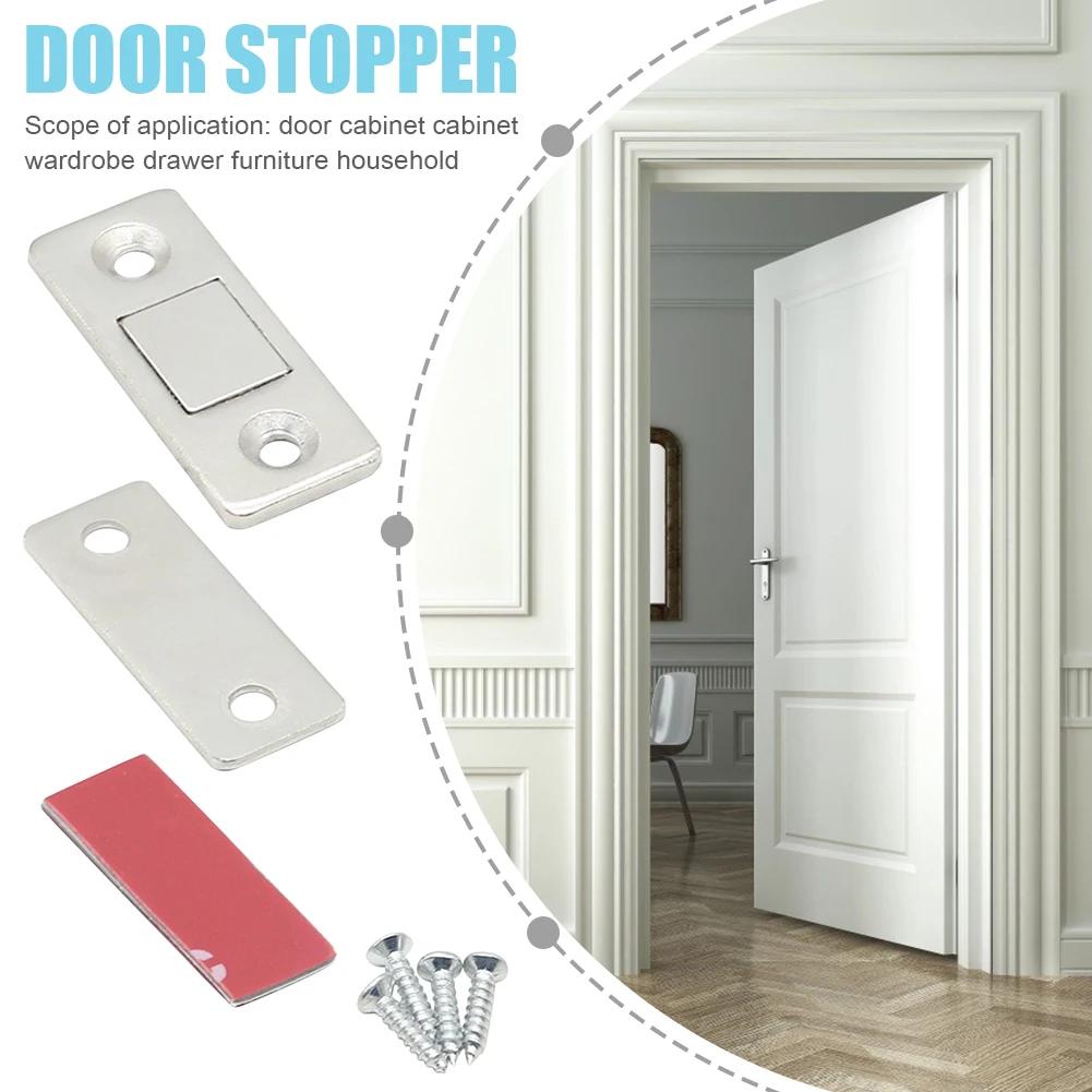 Magnetic Cabinet Catches Magnetic Door Stop Ultra Thin Drawer Magnet Catch Hidden Door Closer Adhesive Cabinet Latch for Kitchen