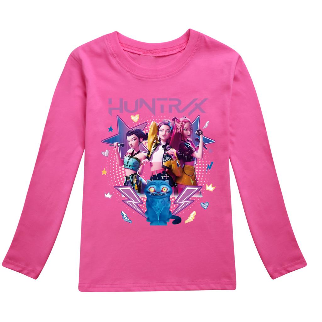 Kpop Witch Hunting Boys Girls Comfortable Soft Cute Style Printed Cotton Long Sleeve Daily T-shirt