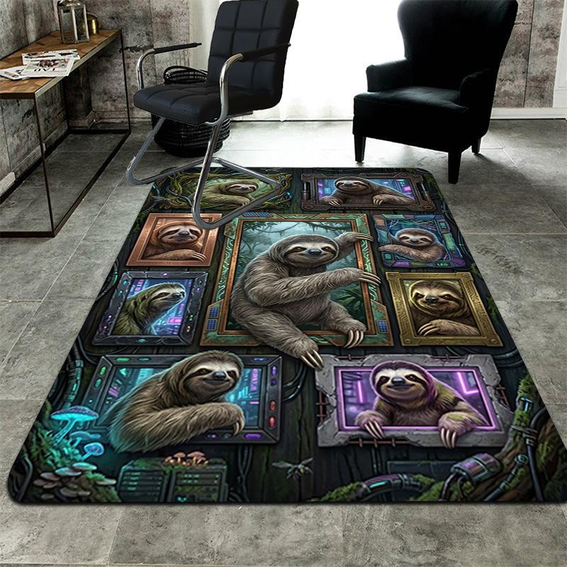 Sloth Frames Fantasy Pattern Rug Floor Mat for Living Room or Bedroom Soft and Comfortable Carpet a Gift for Birthday and Holiday.