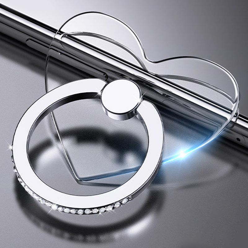 Supporto Anello per Telefono con Strass Trasparenti per Donne