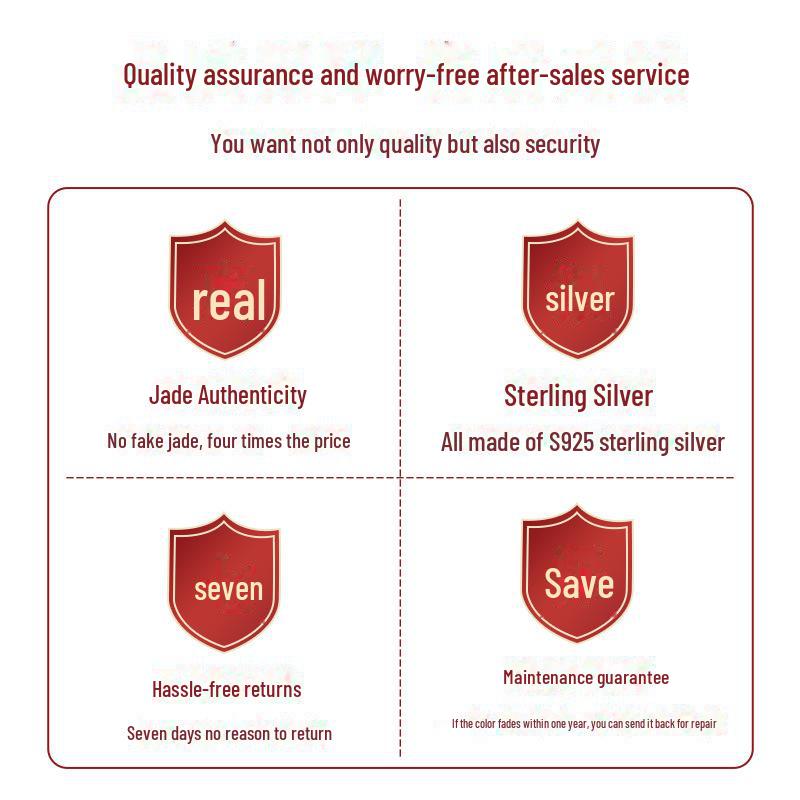 Palace-Style Hetian Jade & Sterling Silver Women's Blessing Bracelet - Niche Design Round Bead Jewelry