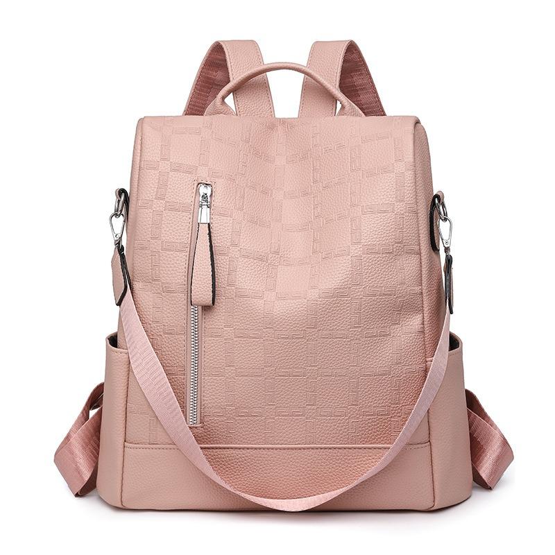Backpack women's new fashion simple commuter soft leather bag large capacity women's backpack women's backpack