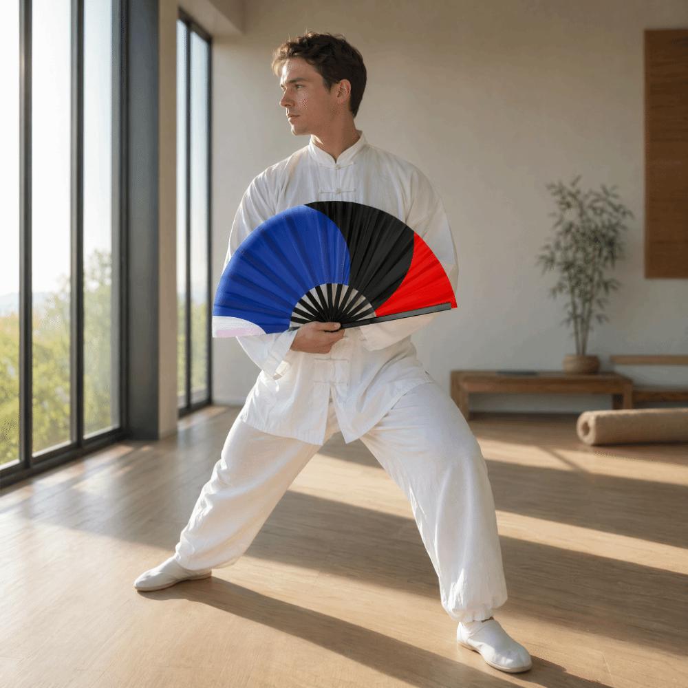 Three Color Tai Chi Fan Double-Sided Folding Fan Special Kung Fu Fan  Women Use