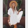 Bamboo Cotton Belted Backless Beach Cover-Up Dress