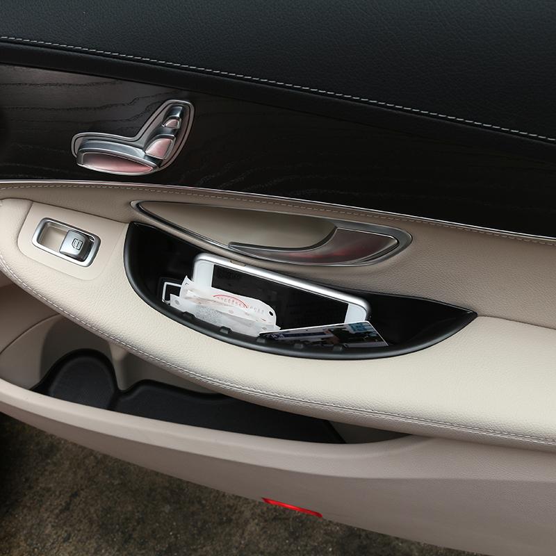 2pcs For Mercedes Benz C-Class W205 GLC Class X253 2015-2018 Car Door Handle Storage Box Tray Accessories For Left Hand Drive