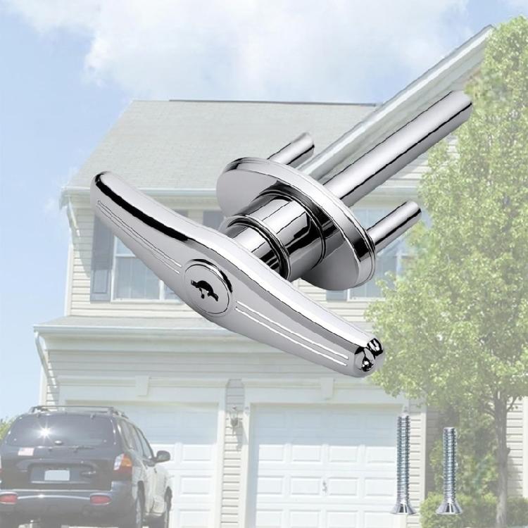 Rustproof Zincs Alloys Garage Lock T Handle Design 2 Key Included For Effortlessly Installation And Security