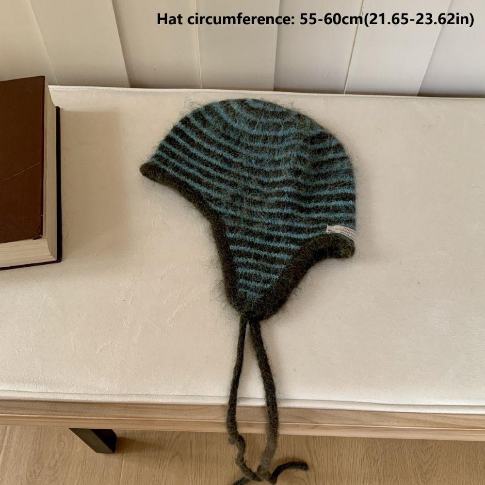 Cold-proof Knitted Hat Windproof Pullover Hat Fashion Warm Woolen Hat  Woman Girl