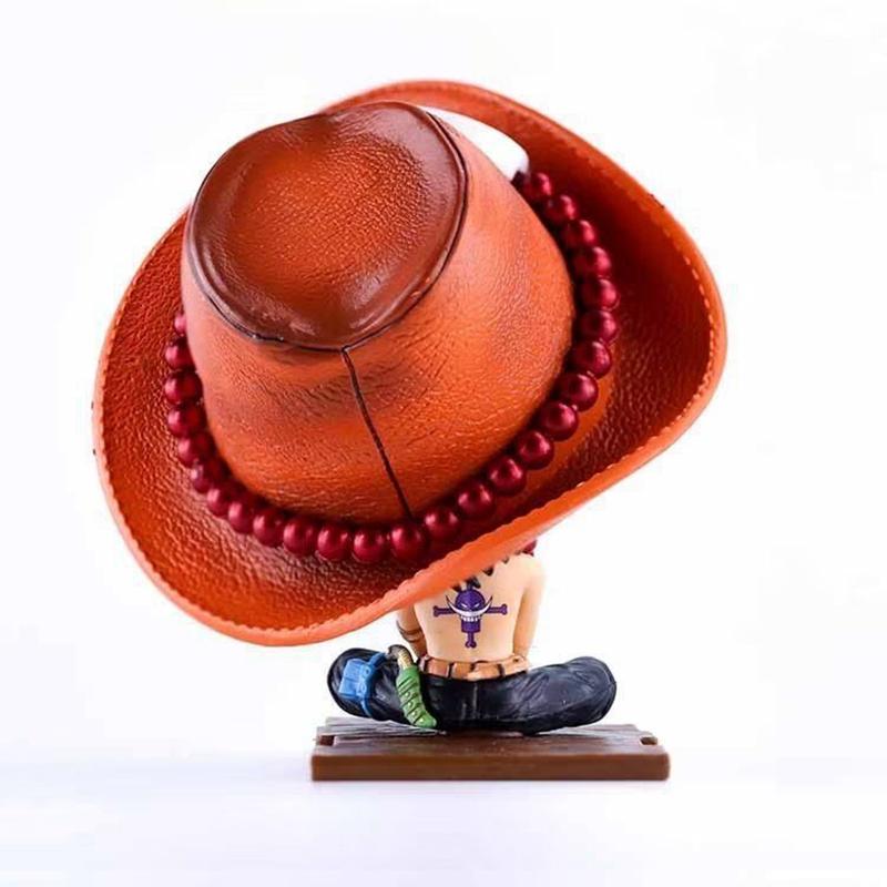 15CM Anime One Piece Sitting Portgas D Ace Cute Q Version Model Toy Gift Collection Action Figure Desktop Car Ornament PVC