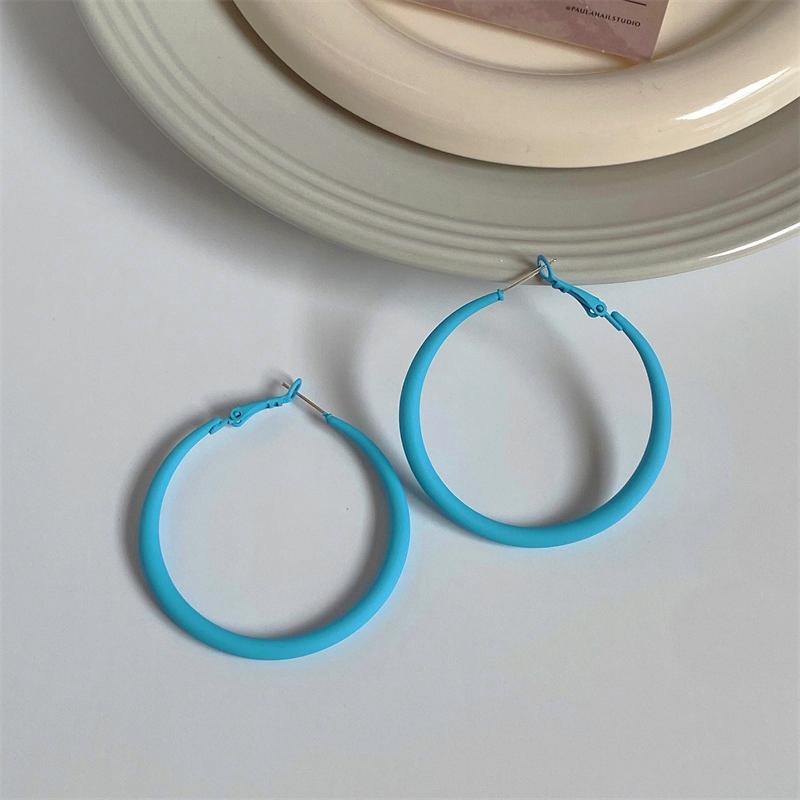 New Trendy Hoop Earrings for Women 50mm Big Hyperbole Colorful Circle Earrings Personality Punk Fashion Ear Accessories Brincos