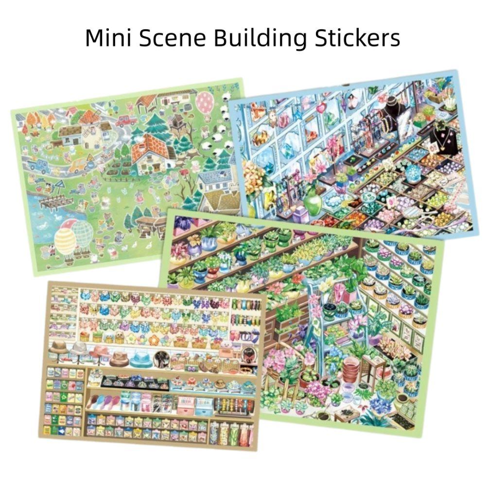 Self-Adhesive Mini Landscape Stickers Forest Town 3D DIY Stickers NEW Stacking Stickers Home Decor