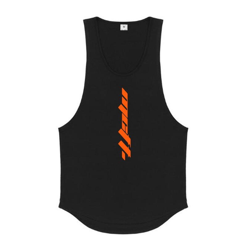 Muscleguys  Retro Elastic Cotton Loose Vest Sports Sweat-absorbing Tough Guy Bottoming Sleeveless Top