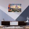 Vibrant Mermaid Princess Canvas Artwork Modern Fairytale Kids Room Decoration