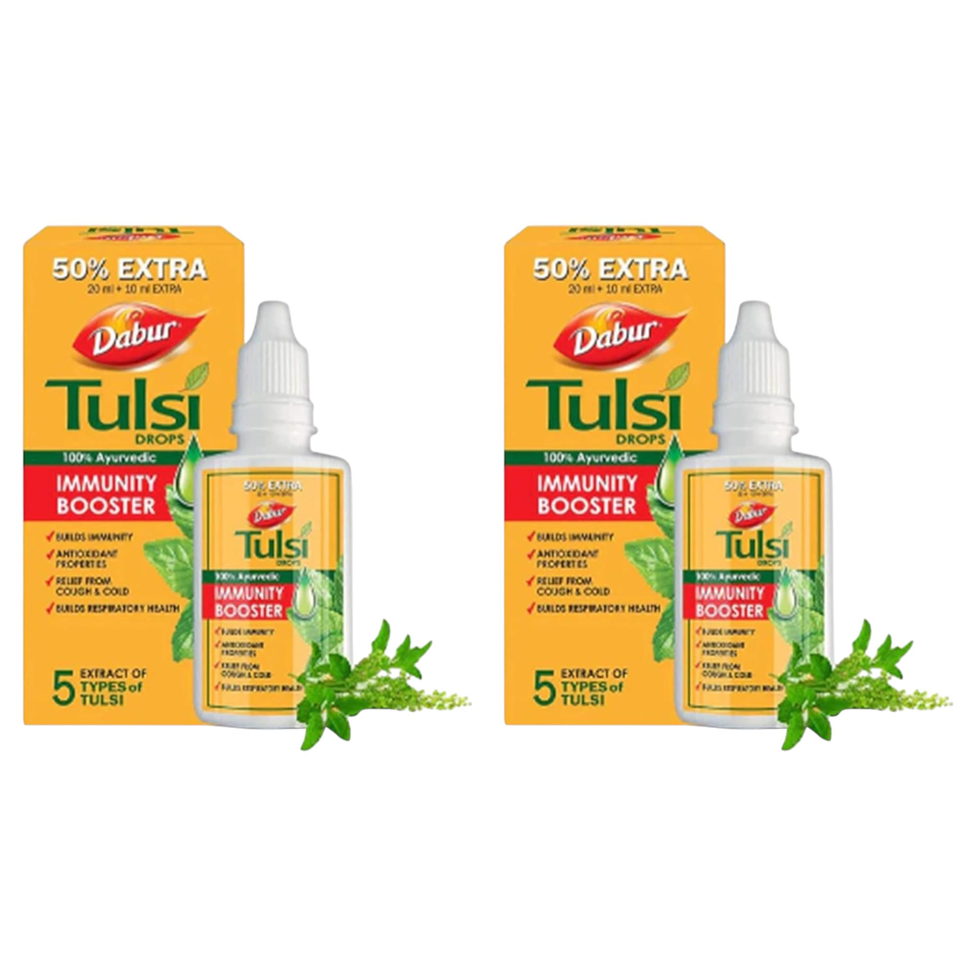 

Dabur Tulsi Drops 30ml (Pack of 2) | Ayurvedic Extracts for Immune Support, Cough Relief, Respiratory Wellness, Skin & Joint Care
