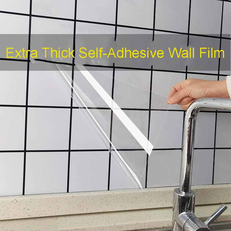 0,05 mm Extra Dicke Selbstklebende Wandfolie Hitzebeständig & Wasserdicht Transparenter Aufkleber für Küche & Badezimmer Keine Rückstände