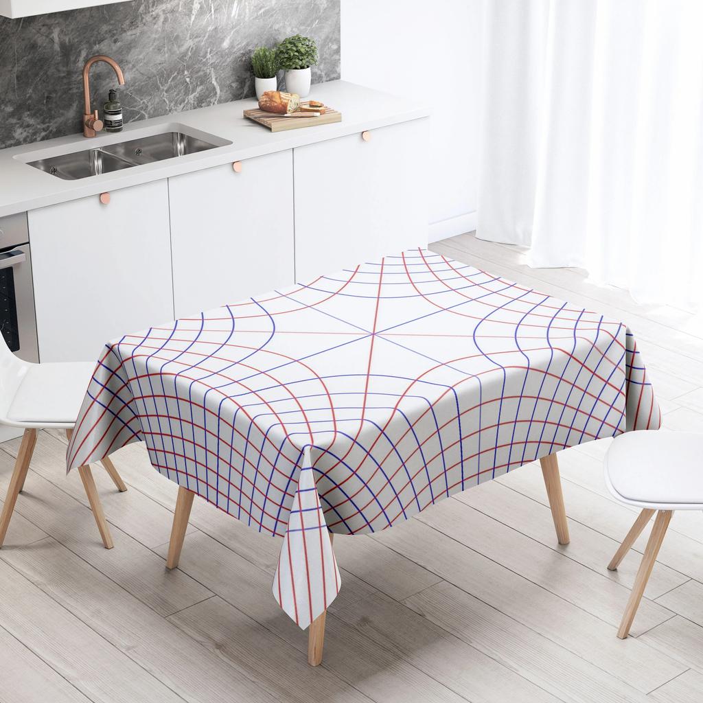 Abstract Ripple Tablecloth Home Decor Stain Resistant Waterproof Table Decoration Rectangular Kitchen Fireplace Tops