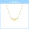Fashionable 18k Gold And Silver Titanium Steel Five Ring Pendant Necklace For Chic Everyday Wear