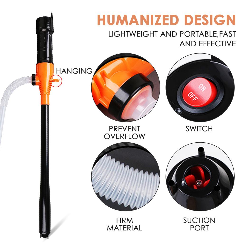 Electric Oil Pump Siphon Liquid Transfer Pump Handheld Pump Battery Operated Water Gas Tools Portable Car Siphon Petrol Fuel