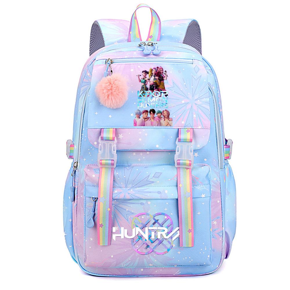 Niedlicher Anime K-Pop Dämonenjäger Aufdruck Große Kapazität Wasserdichter Rucksack Teenger Schüler Mädchen Junge Schultasche Büchertasche Damen Reisetasche Rucksack