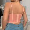 1XL-4XL Big Size Lace Corset Transparent Lace Crop Tops Elastic Suspender Vest  Ladies