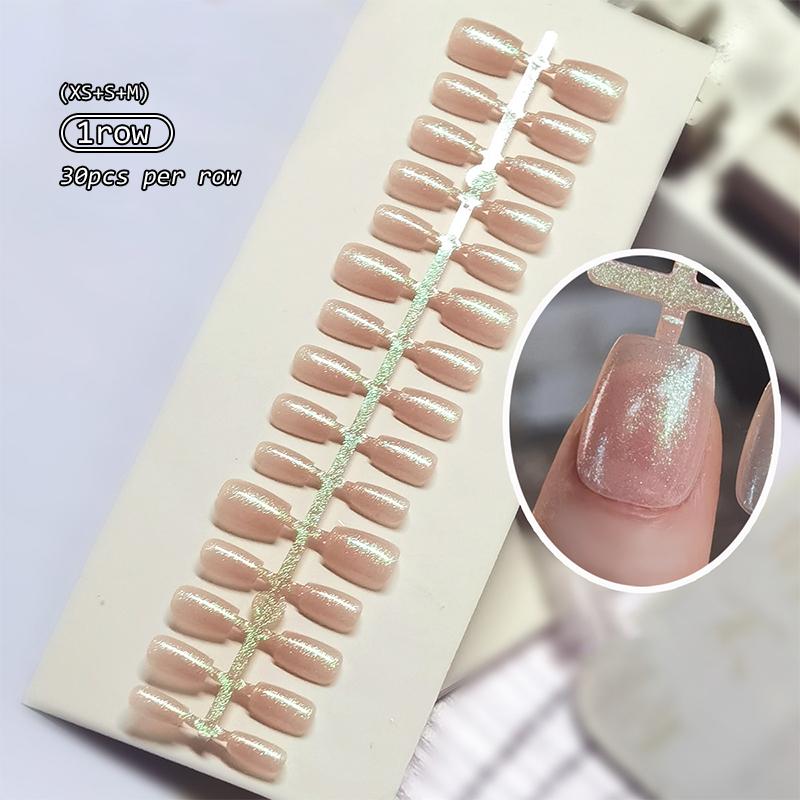 30Pcs Minimalist French Nail Tip Fake Nail Fashion Wearable False Nails Simple Full Cover Press on Nails DIY Wear Nail Tool