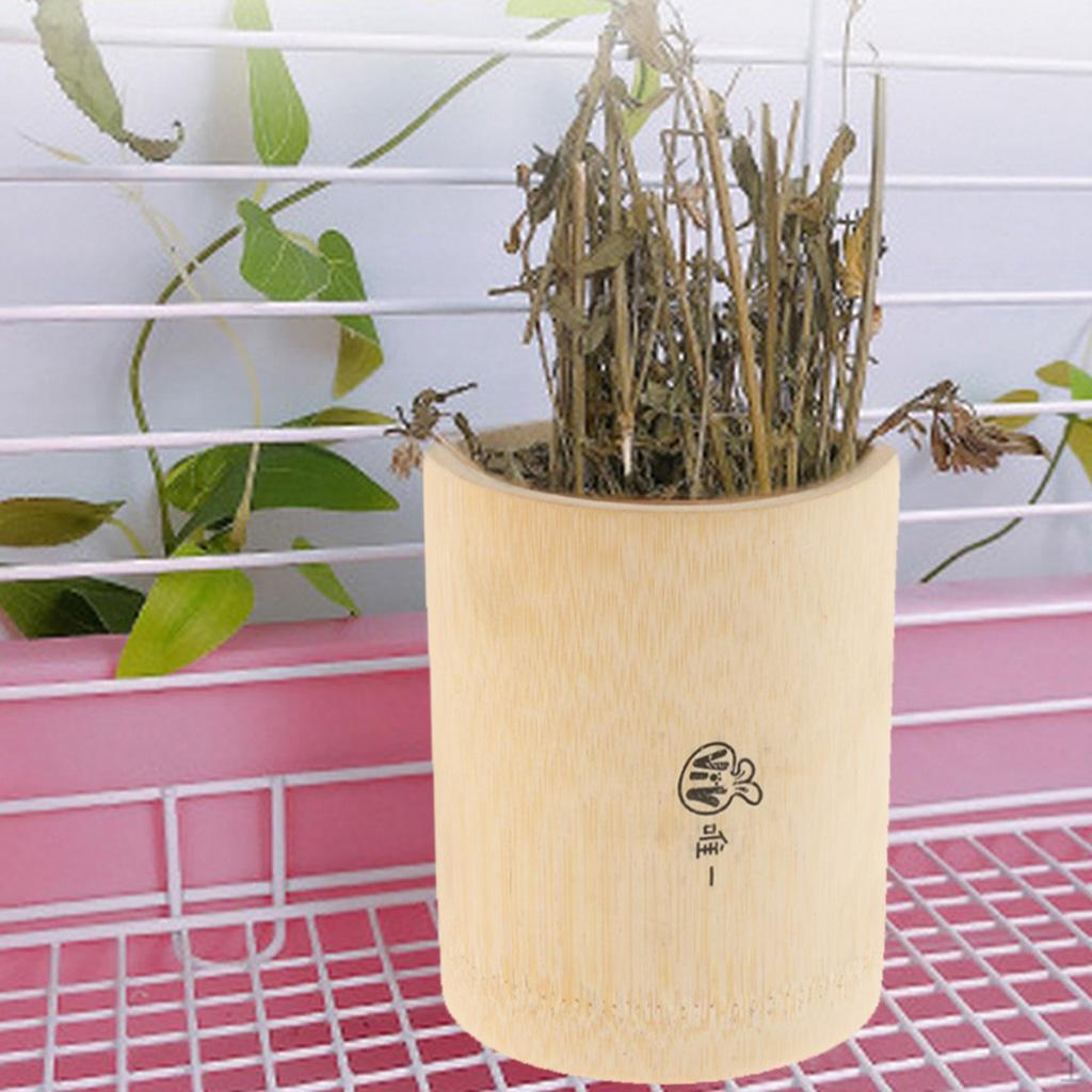 Wooden Hay Feeder Pet Cage Fixed Manger Food Dispenser